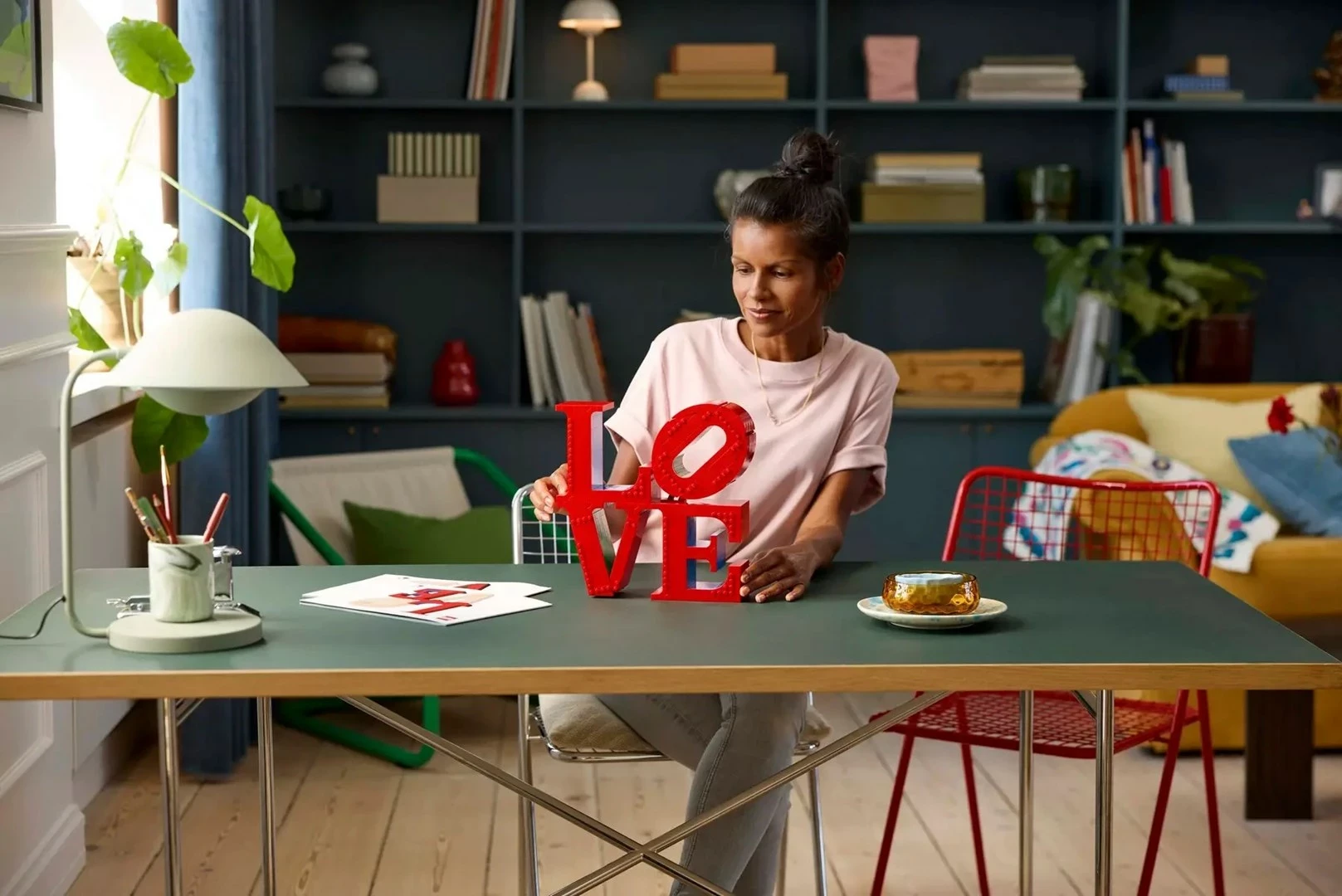 Panel dekorativen LEGO ART LOVE 31214, për të rritur, i kuq