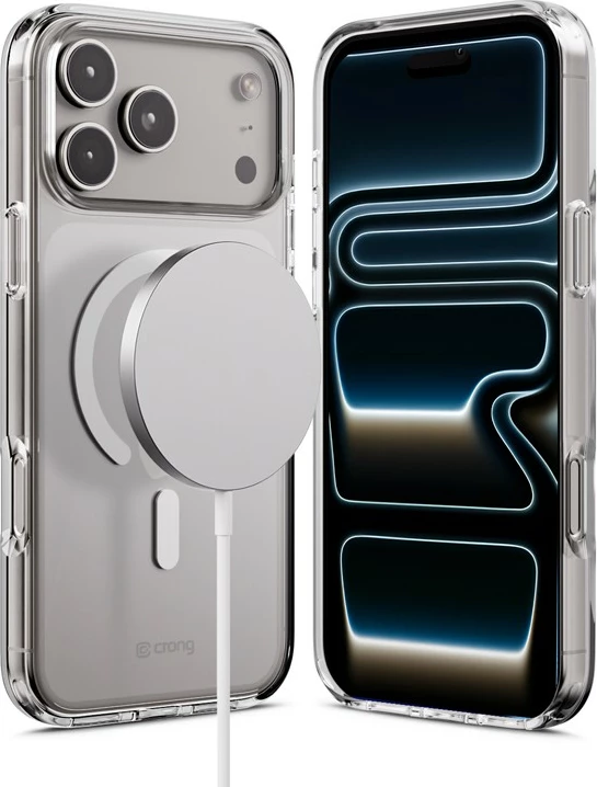 Prozoren ovitek za telefon Clear MAG Cover CRONG za iPhone 17 Pro Max, z magnetom MagSafe, polikarbonat + TPU, prozoren