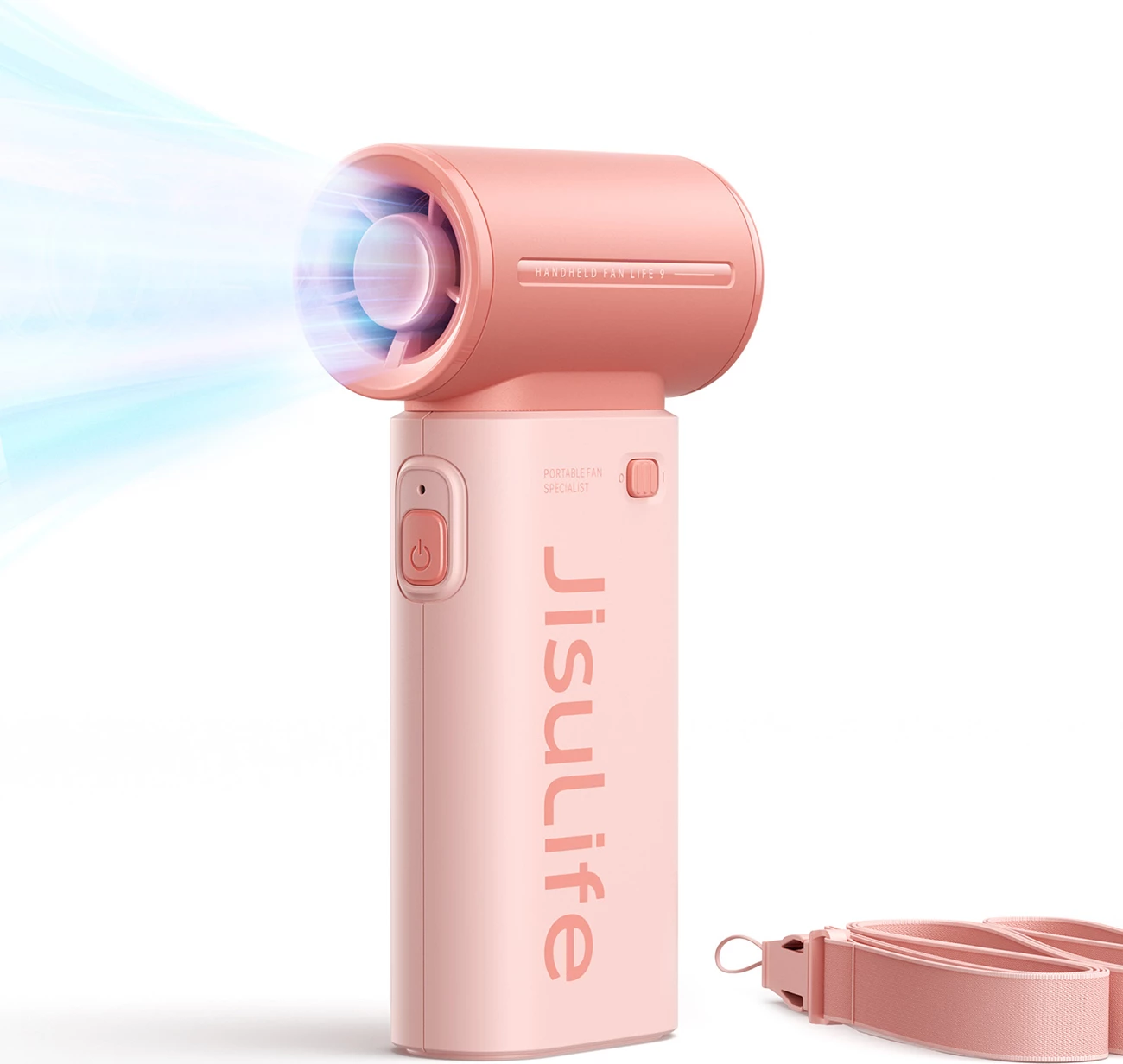 Prenosni ventilator Jisulife Life9, 5000mAh, USB-C, rožnat
