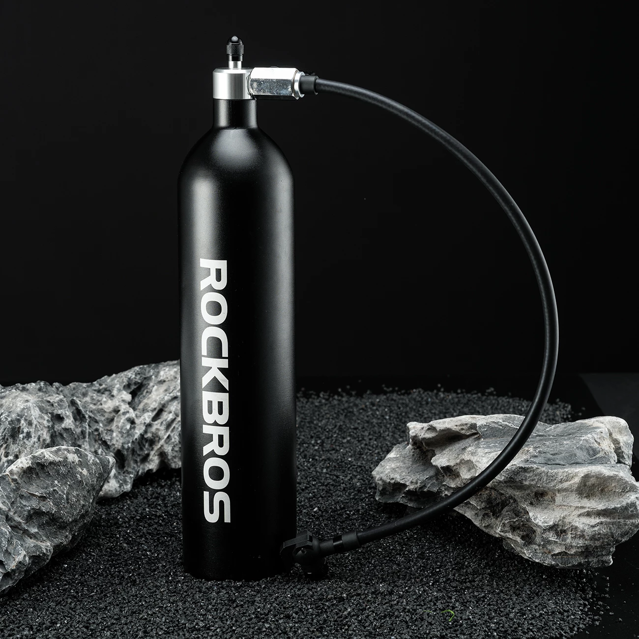 Tlakovni rezervoar za tubeless pnevmatike Rockbros 42310010001, 1,2 L, 200 PSI, črn