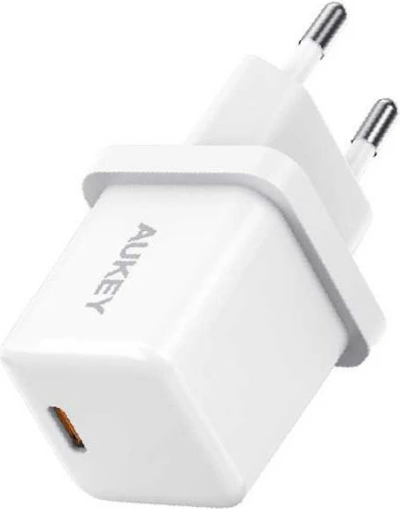 Stenski polnilec 20W, 1x USB-C, AUKEY PA-F5 OEM, bel