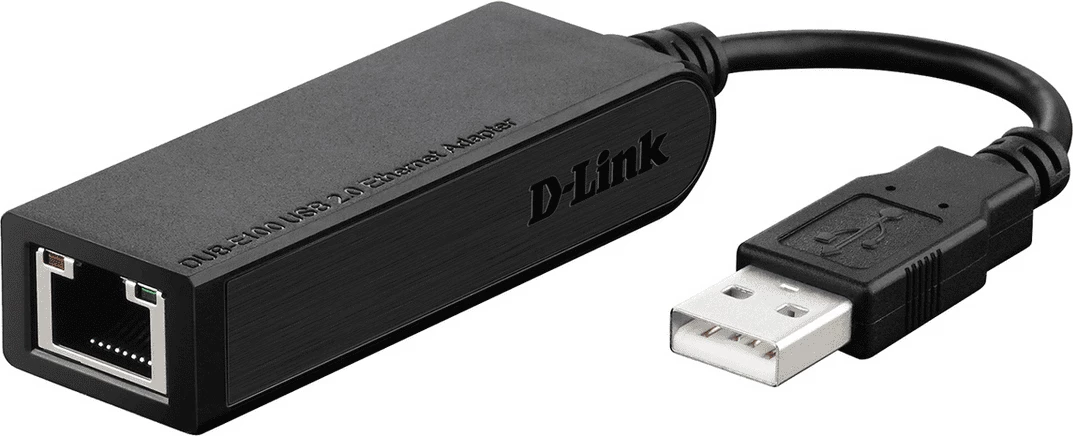 Ethernet adapter D-Link DUB-E100, USB 2.0 na 10/100 Mbps RJ45, črn