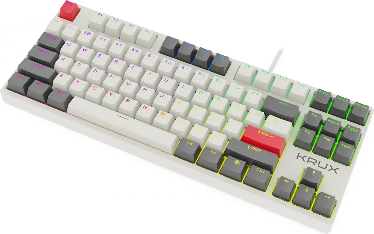 Mehanska tipkovnica Krux ATAX PRO RGB Creator Retro Gateron Yellow PRO, črna