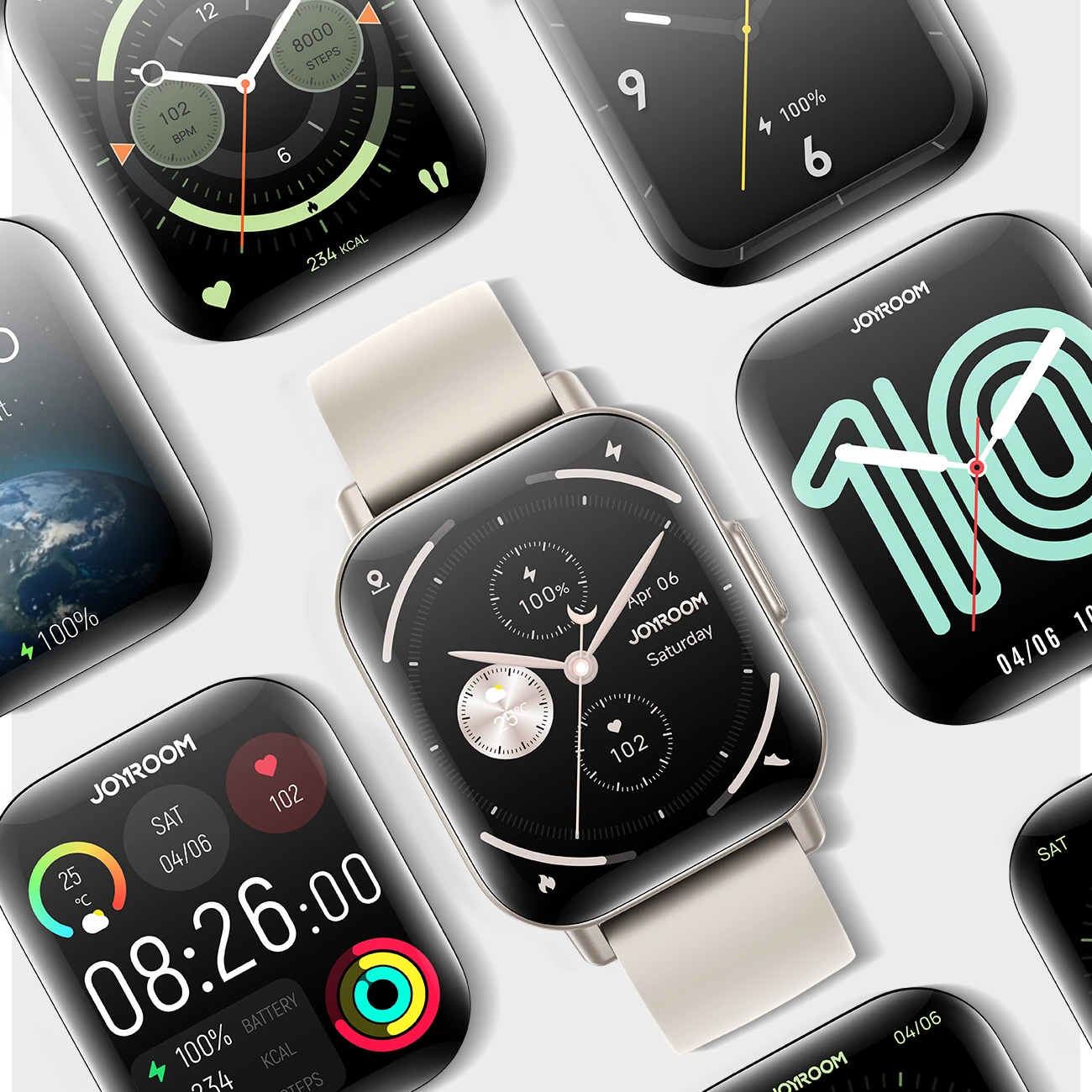 Pametna ura, 1,96" Bluetooth, 340 mAh, titan, Joyroom Fit-Life JR-FT3S