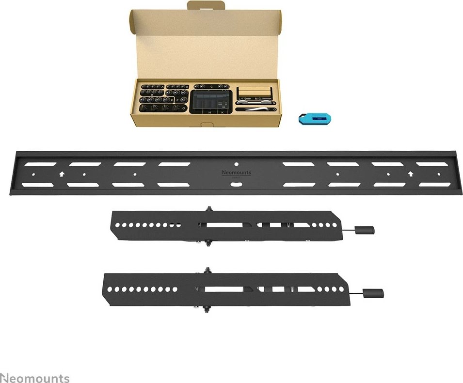Stenski nosilec za TV Neomounts WL35S-850BL18, 2,18 m (86"), 100 x 100 mm, 800 x 400 mm, 0 - 12°, jeklo, črn