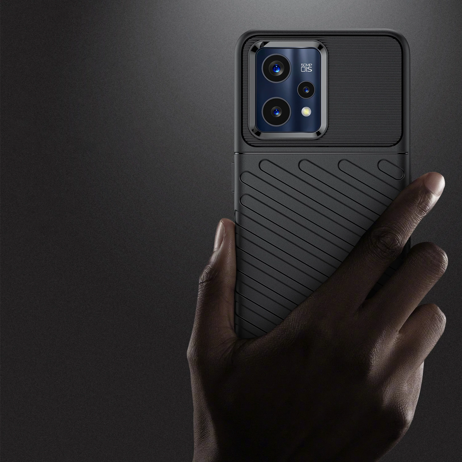 Zaščitni ovitek Hurtel Thunder Case za Realme 9 Pro+, črn