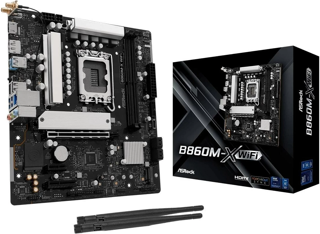 Plošča ASRock B860M-X WiFi, micro ATX, Socket 1851, 128 GB, črna