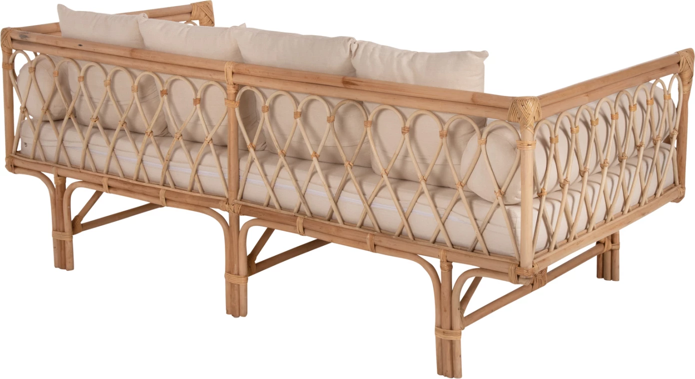 Postelja-kavč ALIKI FH9658 iz ratana v naravni-bež barvi z blazinami 200x100x86H cm