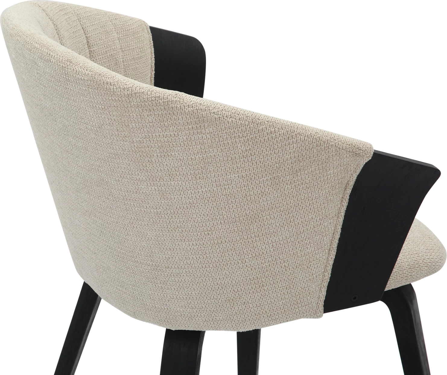 Jedilni stol JESPER FH9977.02 s vezanim okvirjem v črno-ecru tkanini 61x54x74Hcm