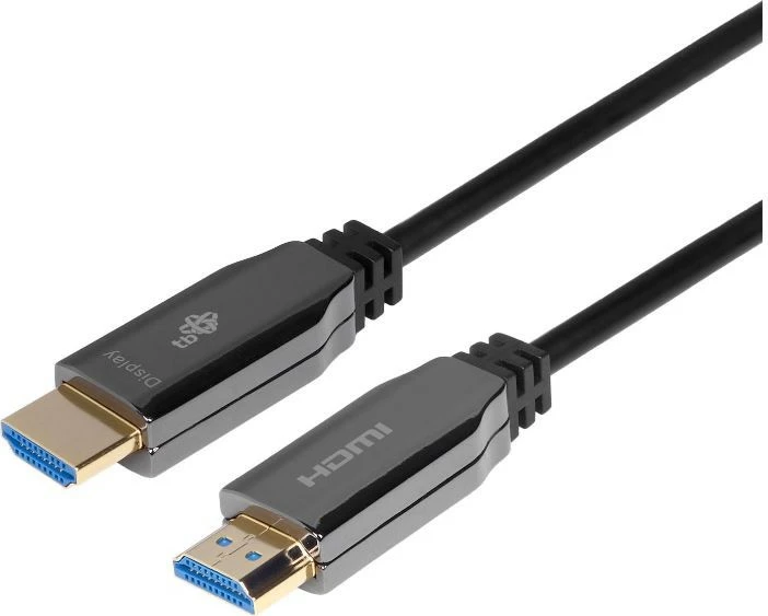 Hibridni HDMI kabel TB v2.0 z optičnim vlaknom, 15 m, črn