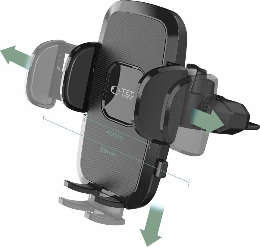 Univerzalni nosilec za telefon za v avto, Tech-Protect V3, za CD režo, črn