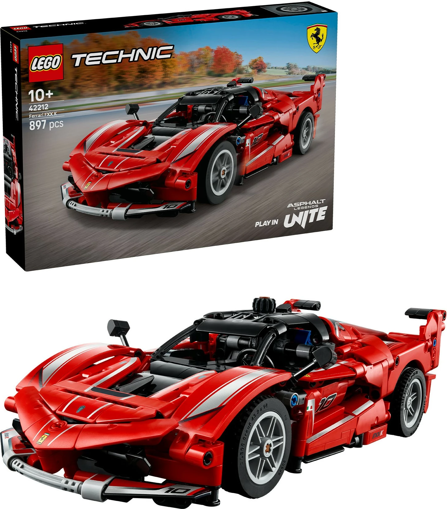 Detajni komplet za sestavljanje Ferrari FXX K LEGO Technic 42212, 897 kosov, večbarven