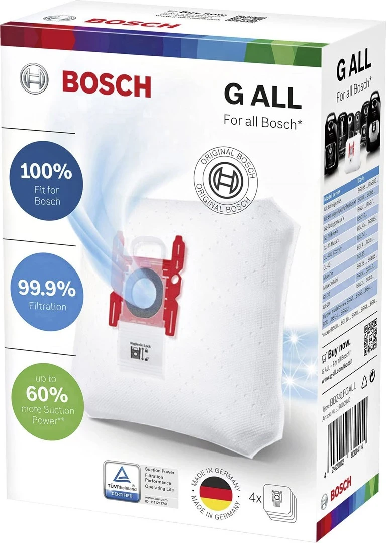 Vrečka za sesalnik Bosch BBZ41FGALL, bela
