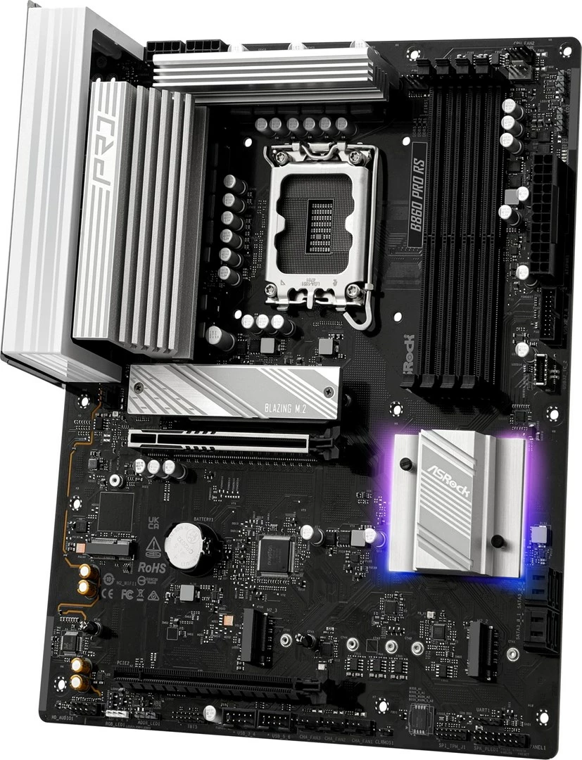 Plošča osnovna ASRock B860 Pro RS, Socket 1851, ATX, črna