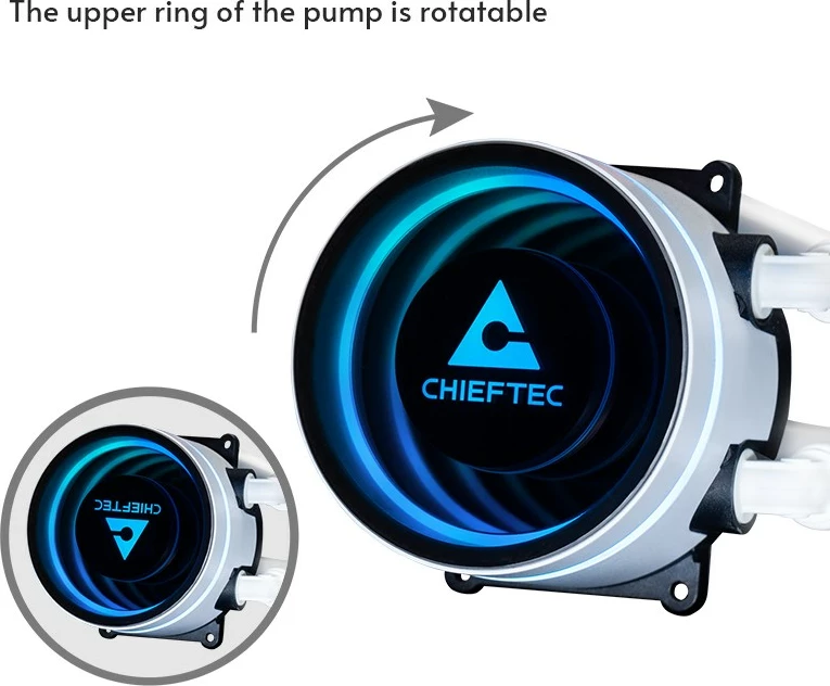 Sistem vodnega hlajenja Chieftec CLC-360-RGB-W, 3 ventilatorji 12 cm, bel