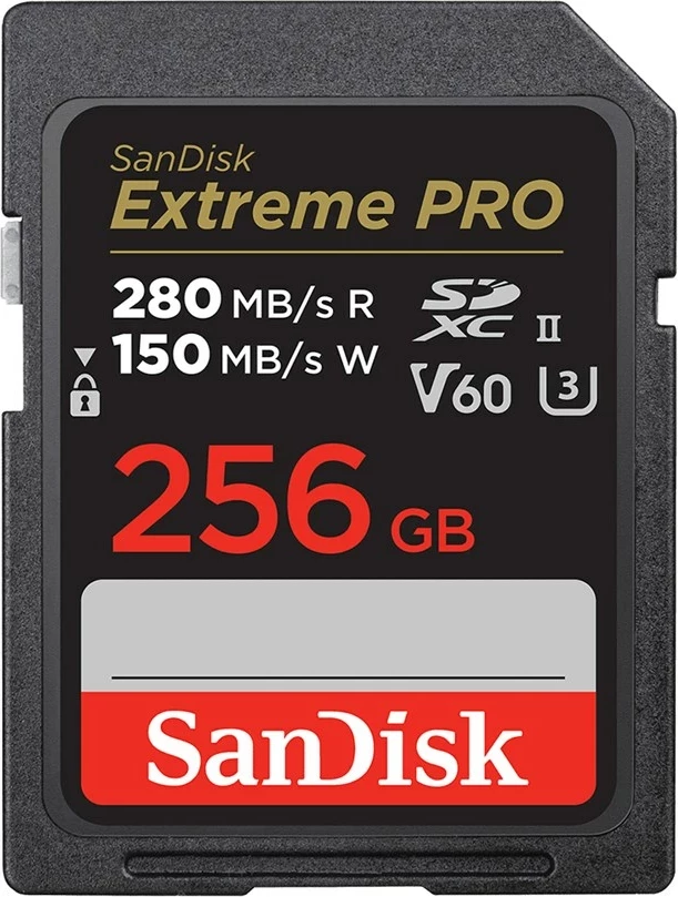 Pomnilniška kartica SanDisk Extreme PRO 256 GB SDXC UHS-II, črna