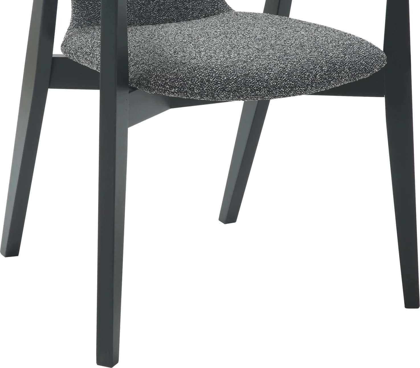 Jedilniški naslanjač YEGER FH9995.01 iz bukovega lesa v črno-temno sivi tkanini 62,5x60x79Hcm, set 2 kosov