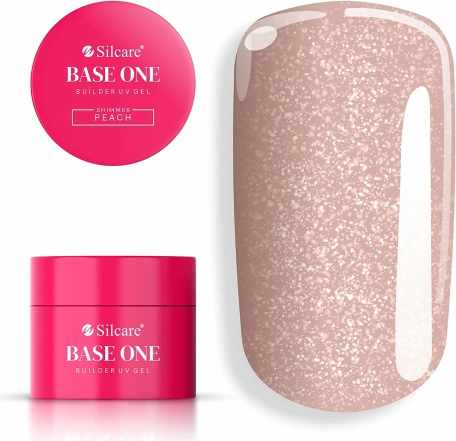 Gel za izgradnjo nohtov Shimmer Peach, Silcare Base One, za ženske, 100 g