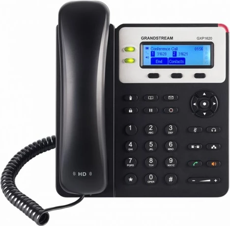 DECT telefon Grandstream GXP1620, z zvočnikom, 500 stikov, črn