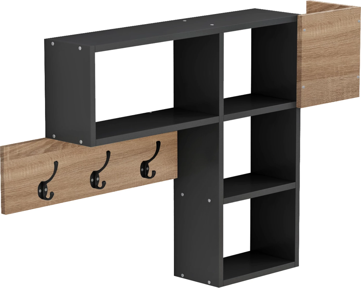 Vhodni obešalnik s policami HARLAN FH8973.11 melamin v sonoma-sivi 99,5x15x61H cm