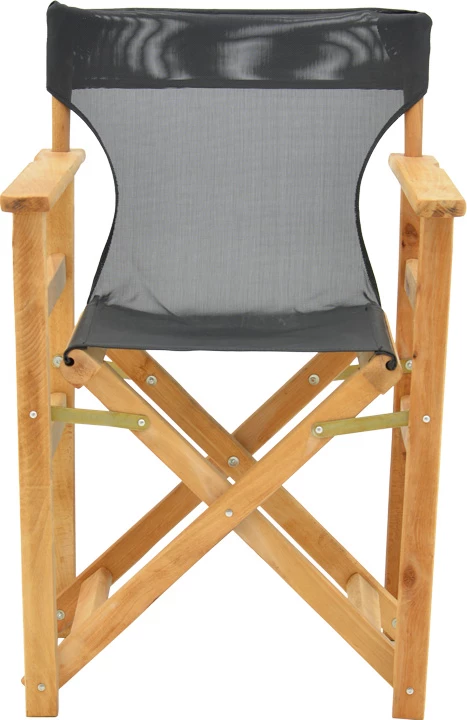 Režiserski stol, masiven bukov les, naravna barva - Nexus temno črna tkanina (Kompa)