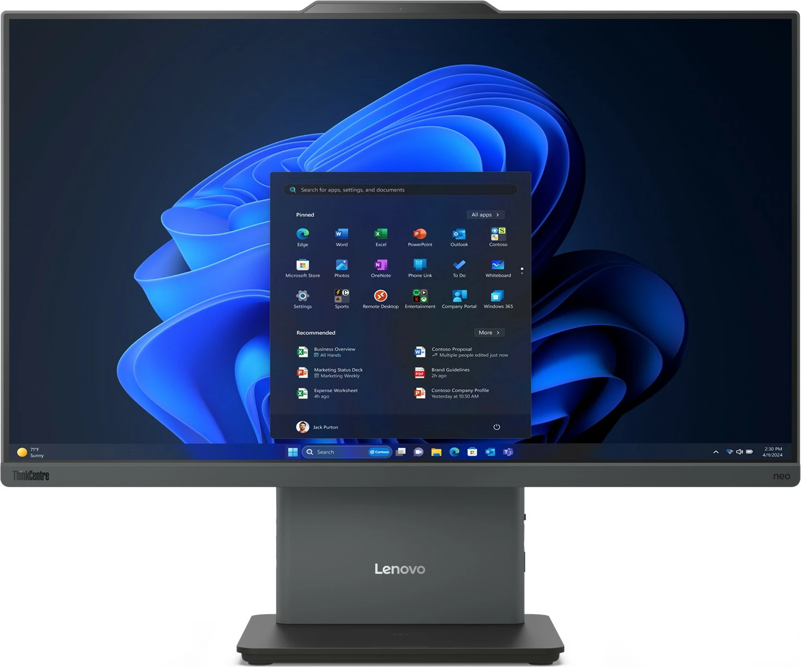 All-in-One računalnik Lenovo ThinkCentre neo 50a 24 Gen 5, Intel Core i5, 16 GB RAM, 512 GB SSD, Luna Grey