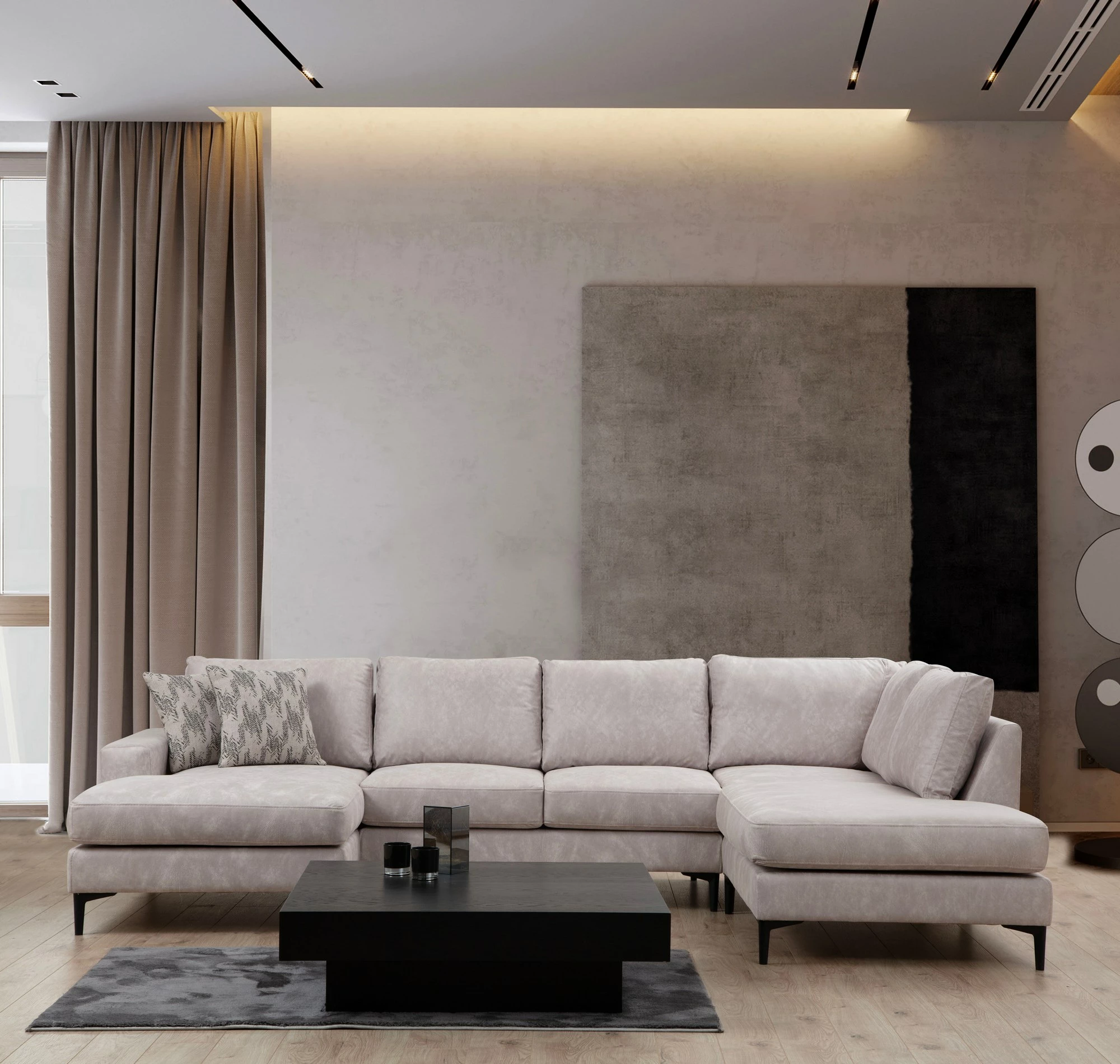 Kotni kavč Porto, bež, Atelier del Sofa CHL-02-C-EOT, večdelni