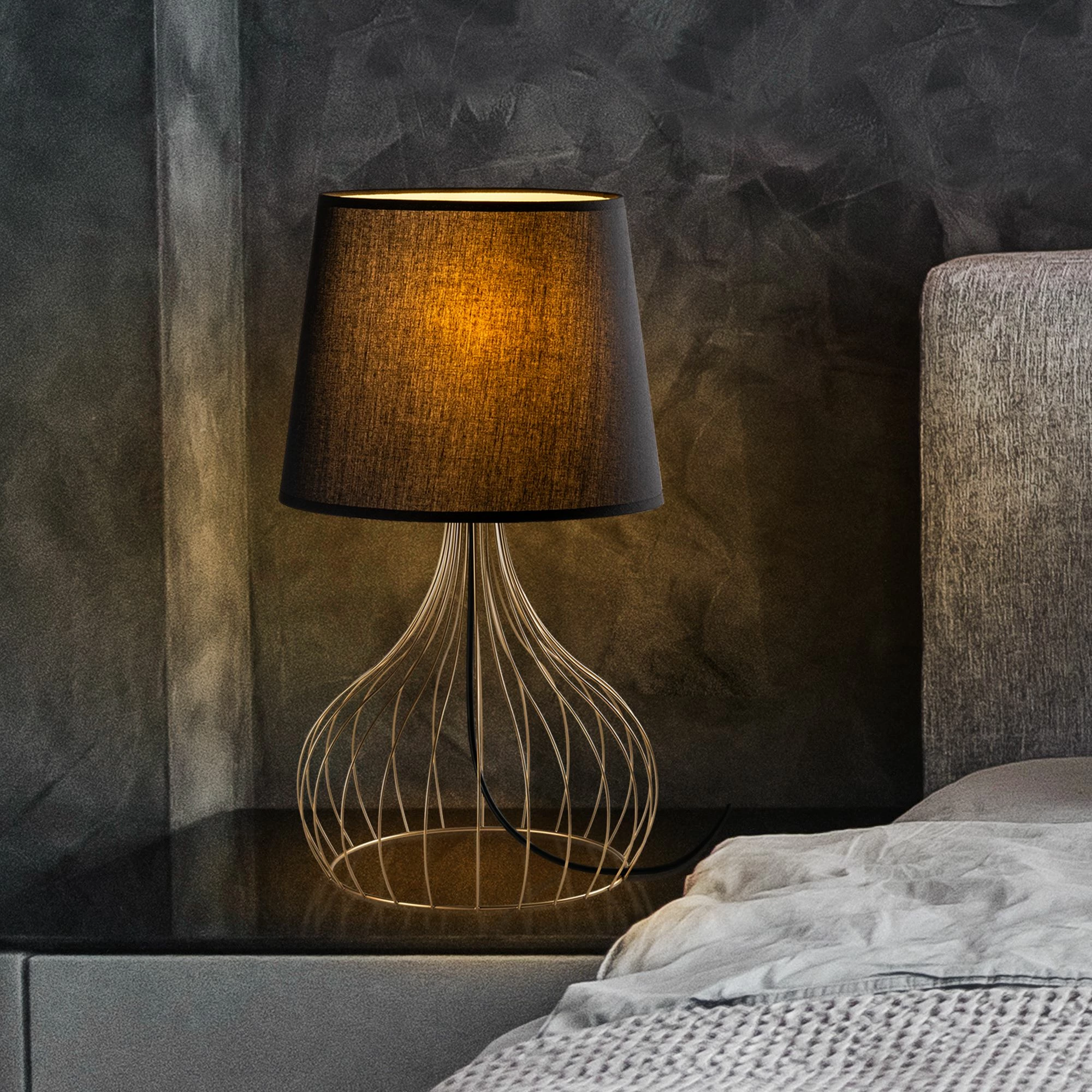 Namizna svetilka Opviq Telıs - 5401, zlata in črna