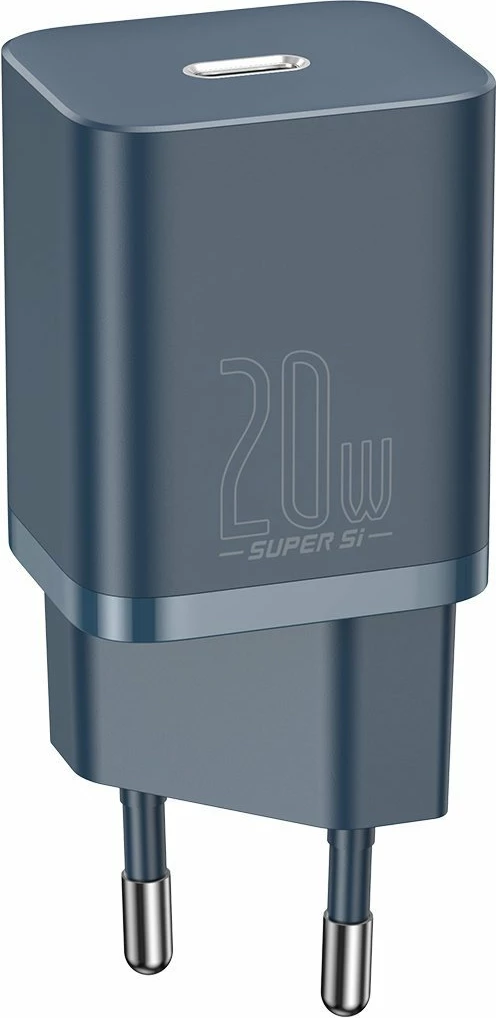 Hitri polnilec 20 W Baseus Super Si Quick Charger 1C, s kablom USB‑C na Lightning 1 m, moder