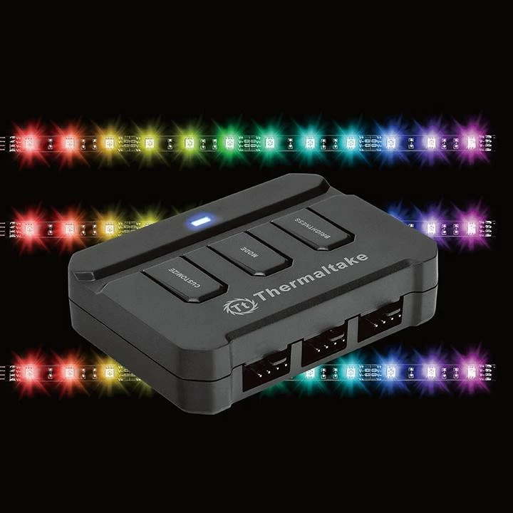 RGB LED trak Thermaltake Lumi, 3 kosi, 300 mm, črn