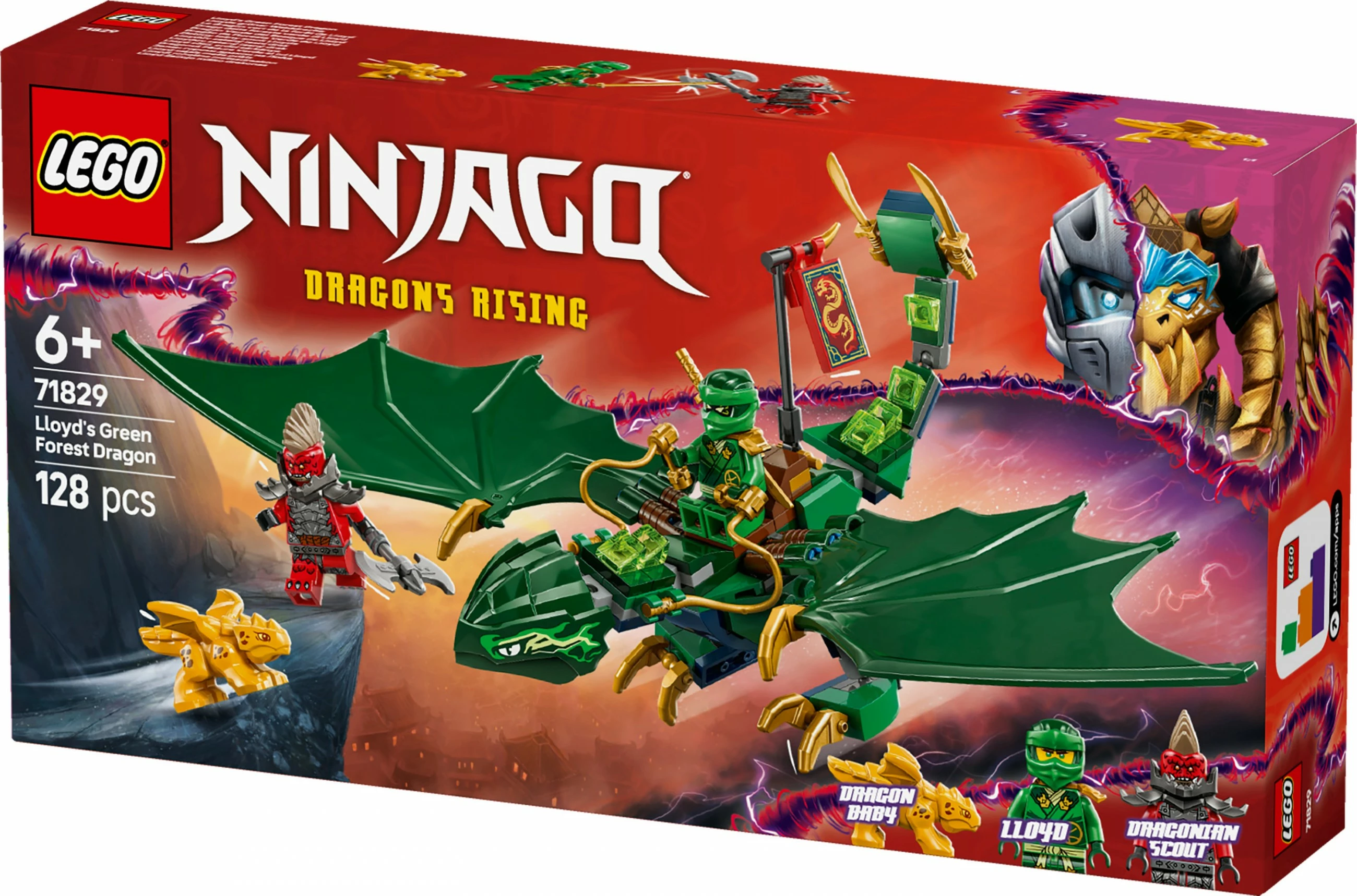 Set za sestavljanje Ninjago Lloyd Green Forest Dragon, 128 delov