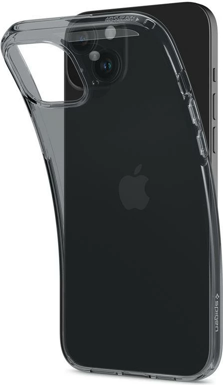 Prozoren ovitek Spigen Crystal Flex za iPhone 15 Plus, sivo-prozoren