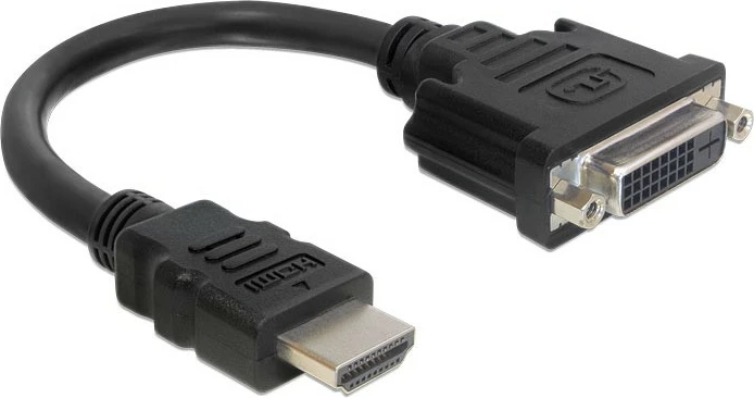 Adapter kabel HDMI na DVI-D DeLOCK 0,2 m, moški v ženski, črn