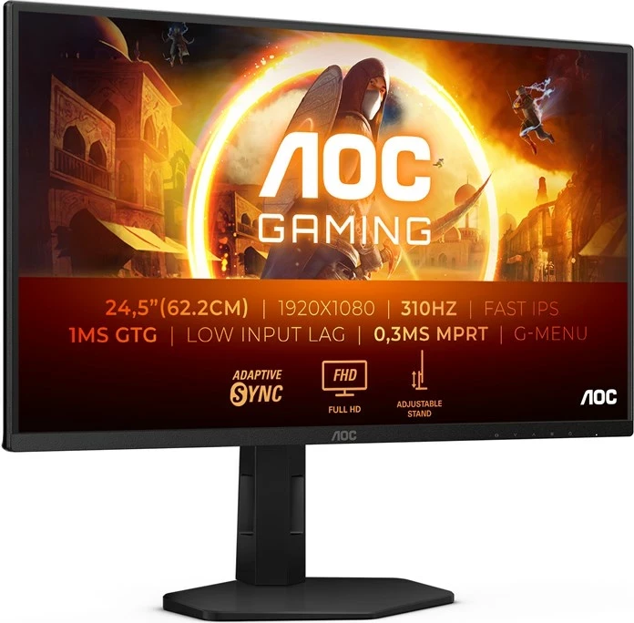 Gaming monitor 25G4SXU AOC, 24,5", Full HD, LED, 310 Hz, črno/siv