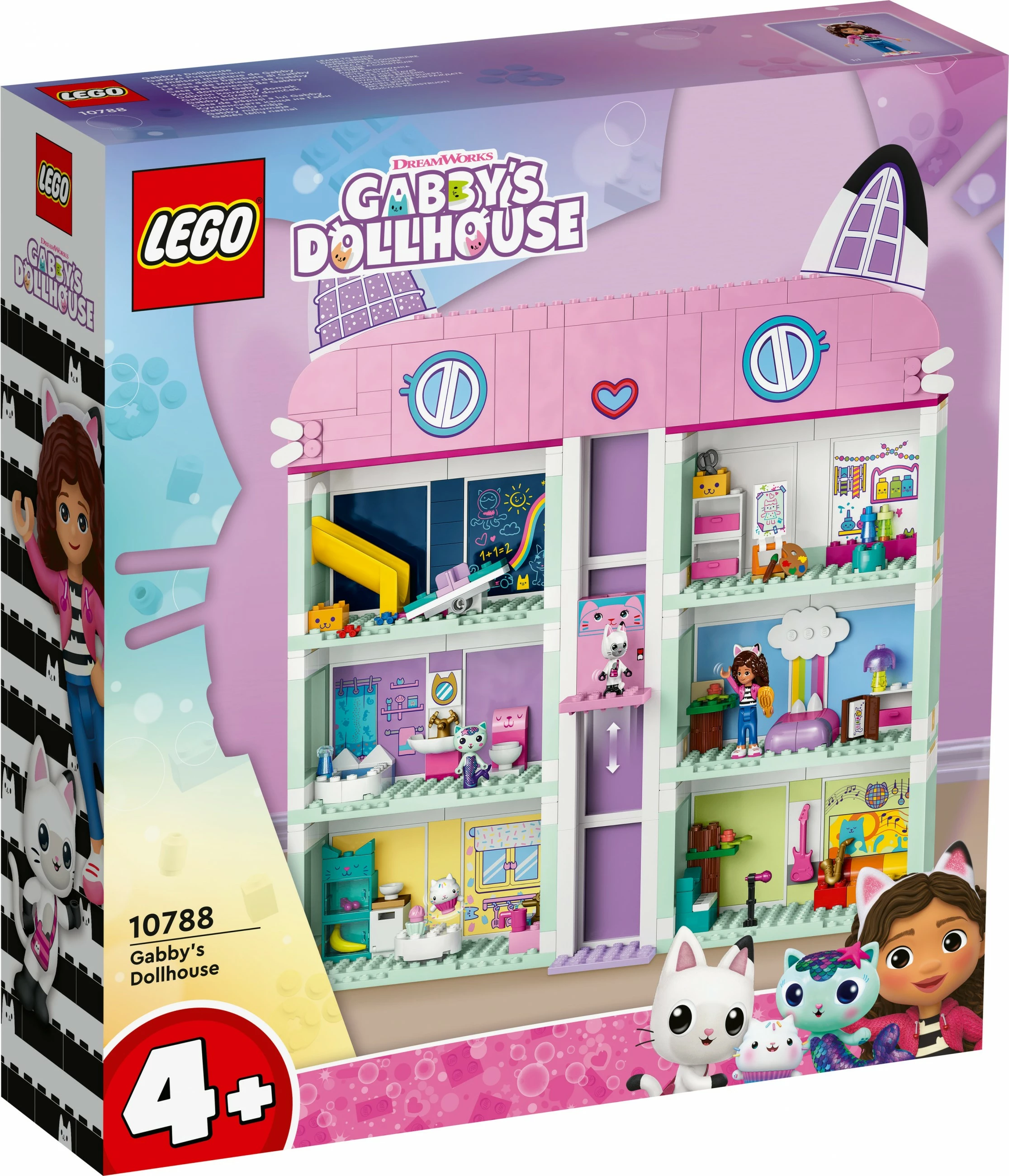Igralni set Gabby's Dollhouse LEGO 10788, 498 delov, večbarven