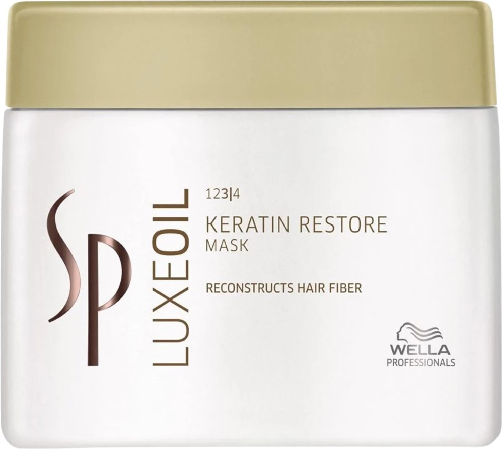 Rekonstruktivna maska za lase Wella Professionals SP Luxe Oil Keratin Restore, za ženske, 400 ml