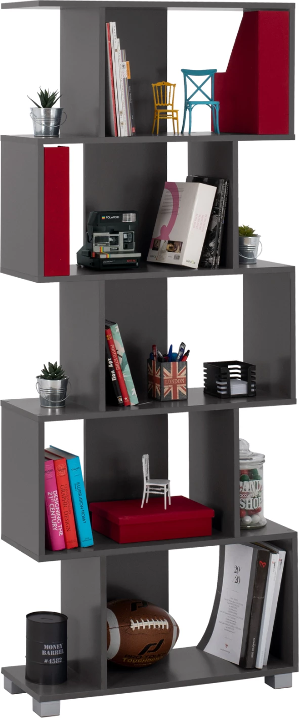 Knjižna omara iz melamina FH2385.10 siva 70x25x177 cm