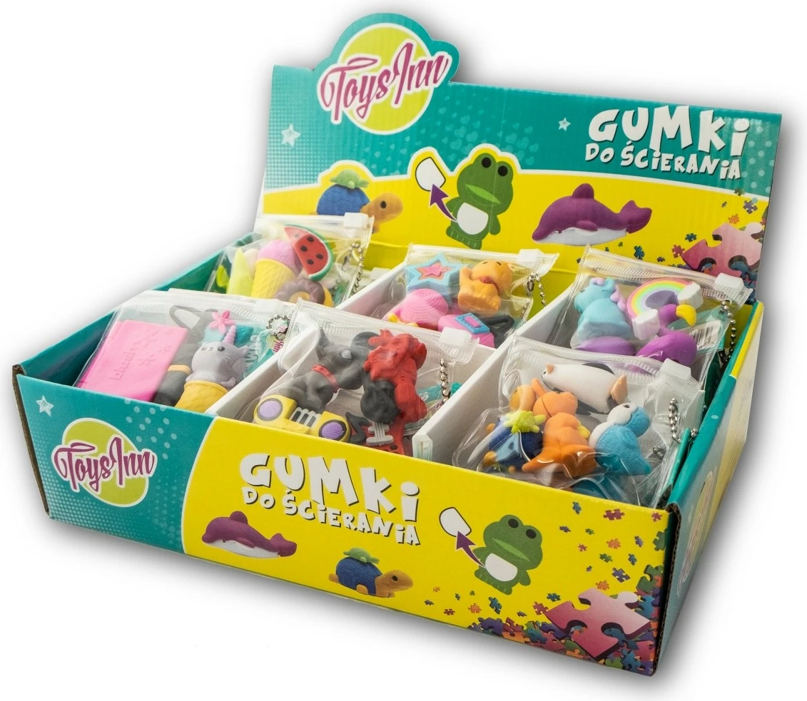 Komplet radirk, 24 kompletov, različnih oblik, večbarven, Stnux STN-06