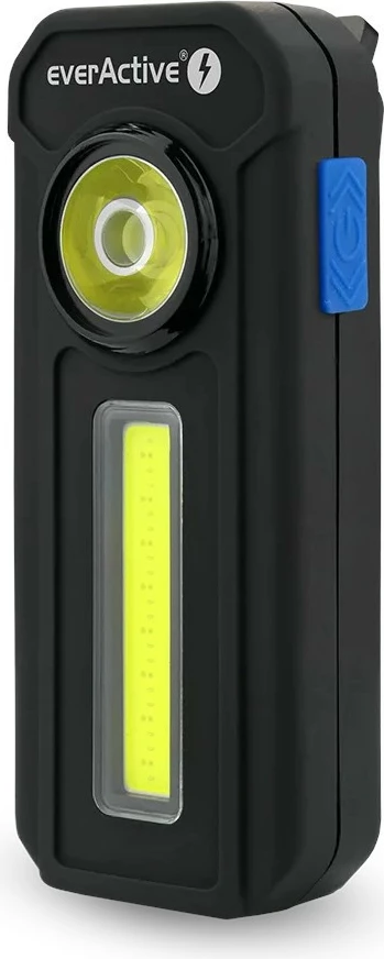Ročna svetilka, 300 lumenov, magnet, sponka, črna, everActive WL300