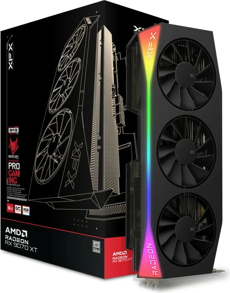 Grafična kartica XFX Radeon RX 9070 XT OC, 16 GB, GDDR6, PCI Express 5.0, črna
