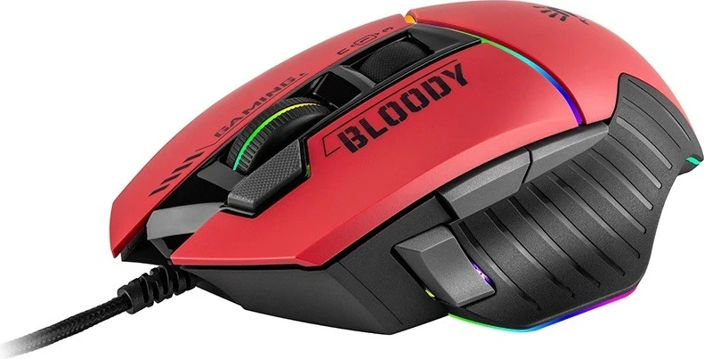 Gaming miška z RGB osvetlitvijo A4tech Bloody W95Max, USB, črno-rdeča