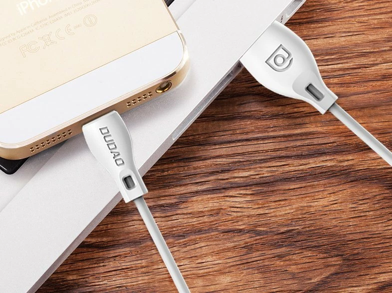 Lightning kabel, 2 m, 2,1 A, bel, Dudao L4L