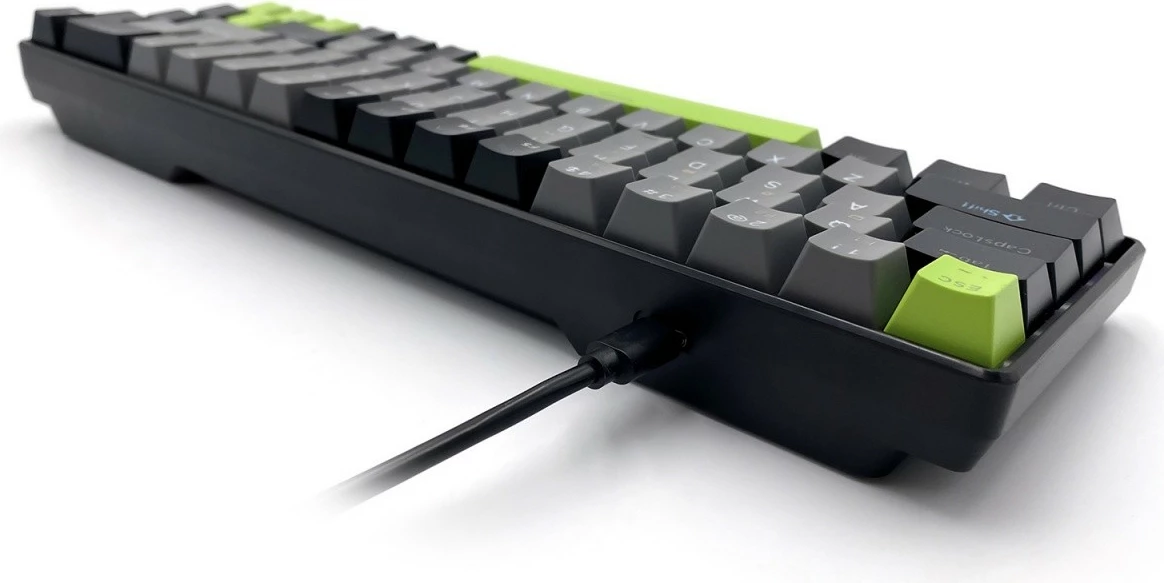 Mehanska gaming tipkovnica 60% z USB-C in RGB Media-Tech Red Core MX60 MT1260, črna/siva/zelena