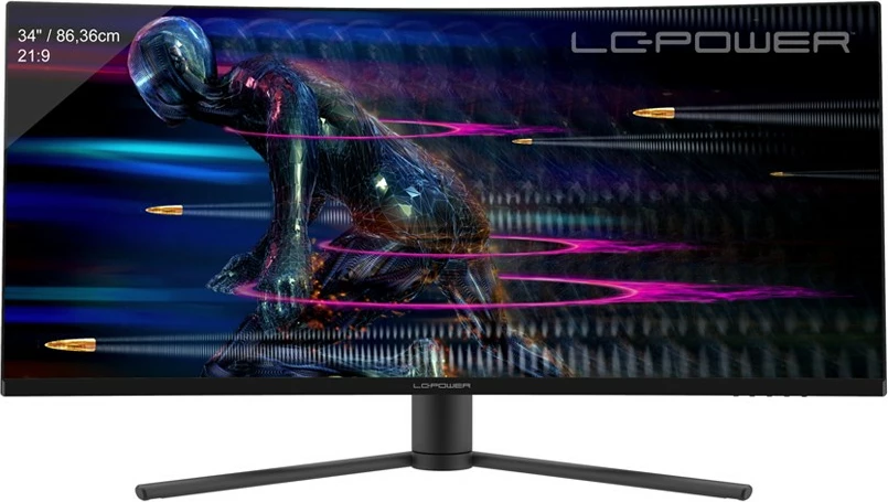 34" UltraWide Quad HD monitor LC-Power LC-M34-UWQHD-165-C, črn, rdeč