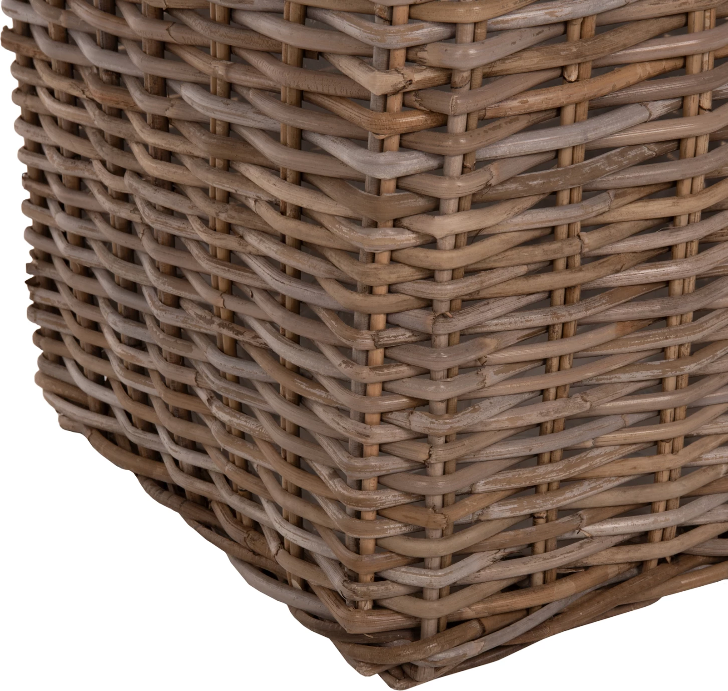 Dekorativne košare KATER 4 kosi FH9657 KUBU ratan v sivi barvi 52x52x50-57H cm