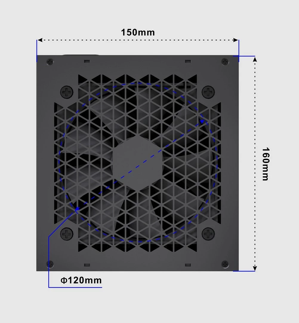 Napajalnik 1000 W, 80 PLUS Gold, črn Gembird Fornax Power