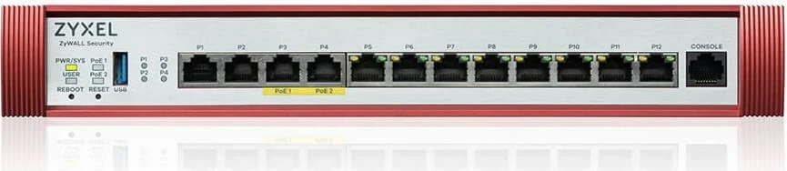 Profesionalen požarni zid ZyXEL USG FLEX 500H, 10 Gbit/s, žična, rdeč