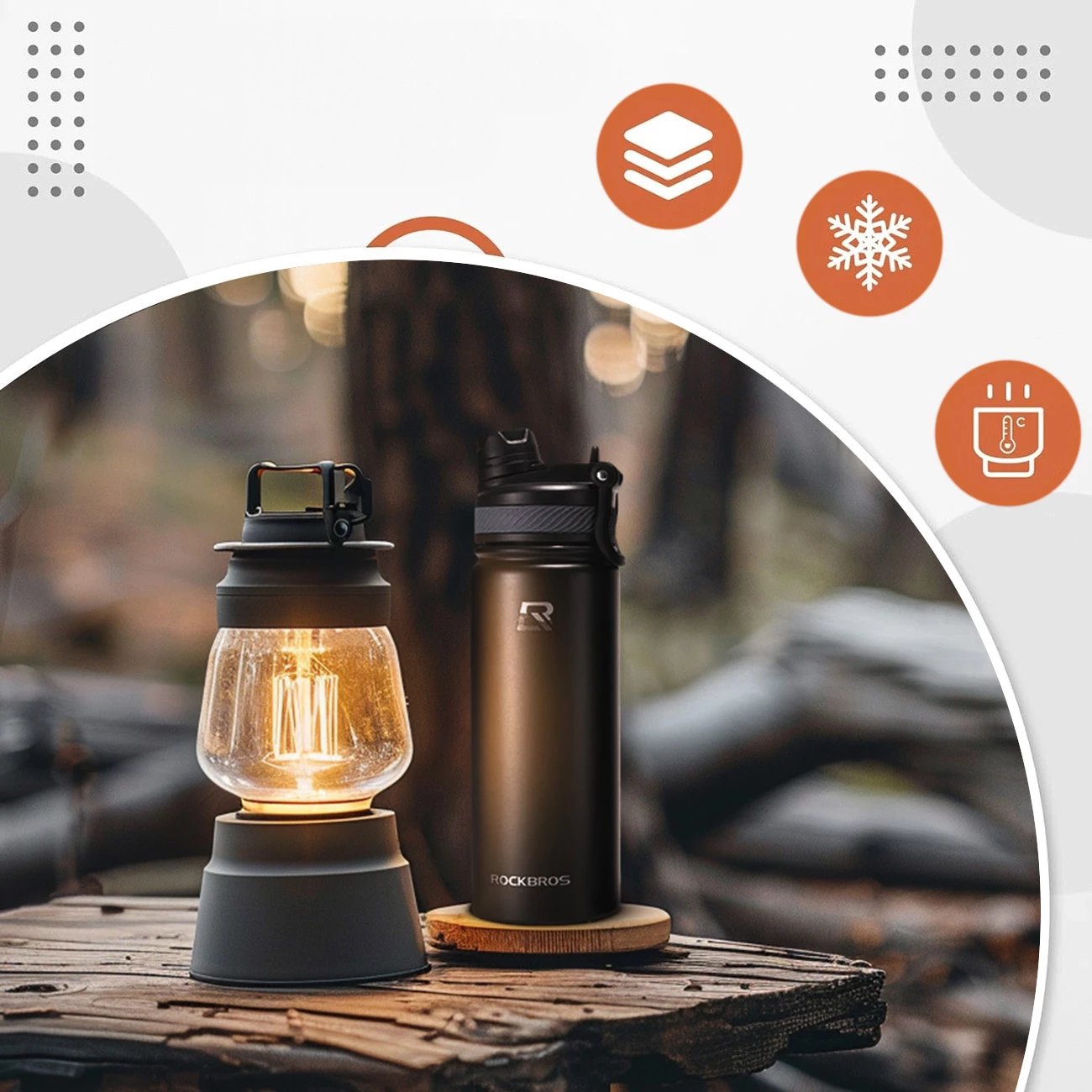 Športni termos Rockbros 35210029001, 550 ml, črn