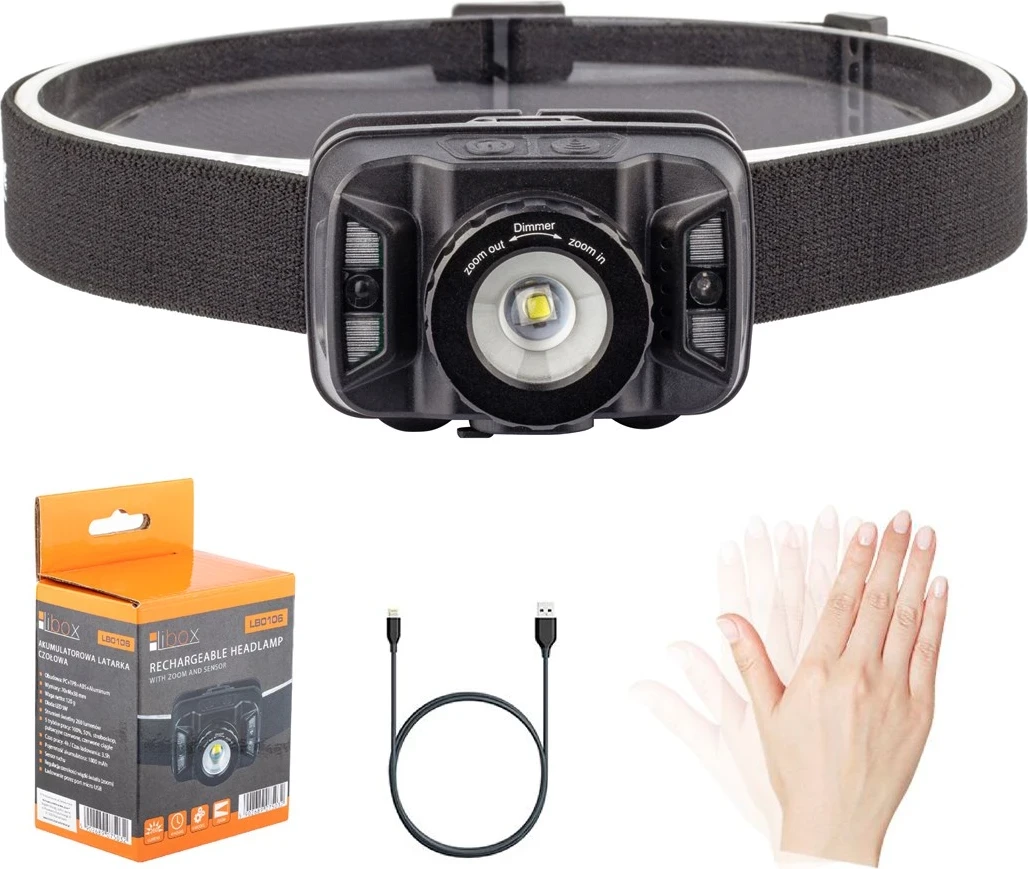 LED fener, 1200 lm, črn Libox LB0106