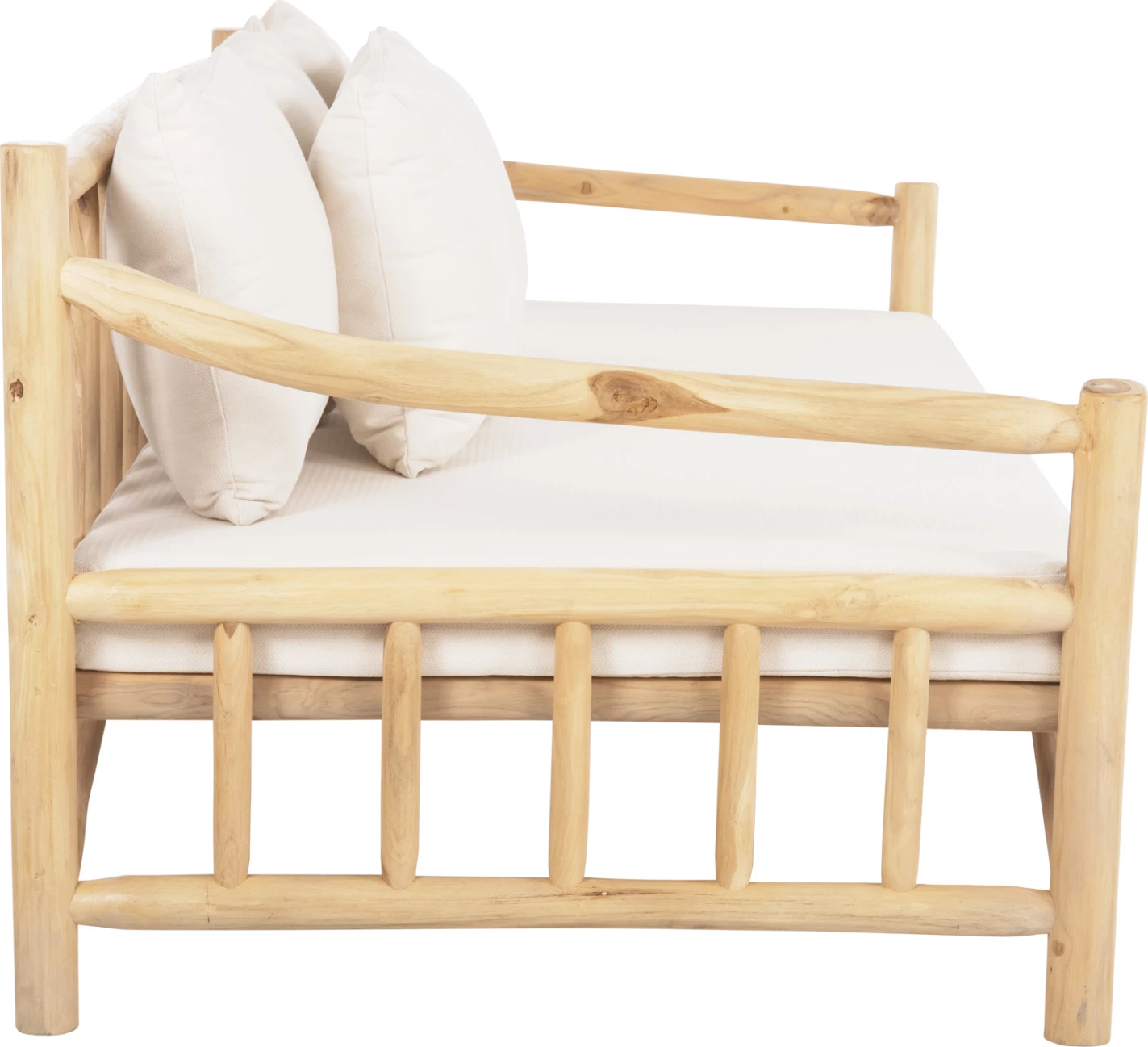 Sedežna garnitura TORC FH9339 iz masivnega tika naravno-bela 210x100x80H